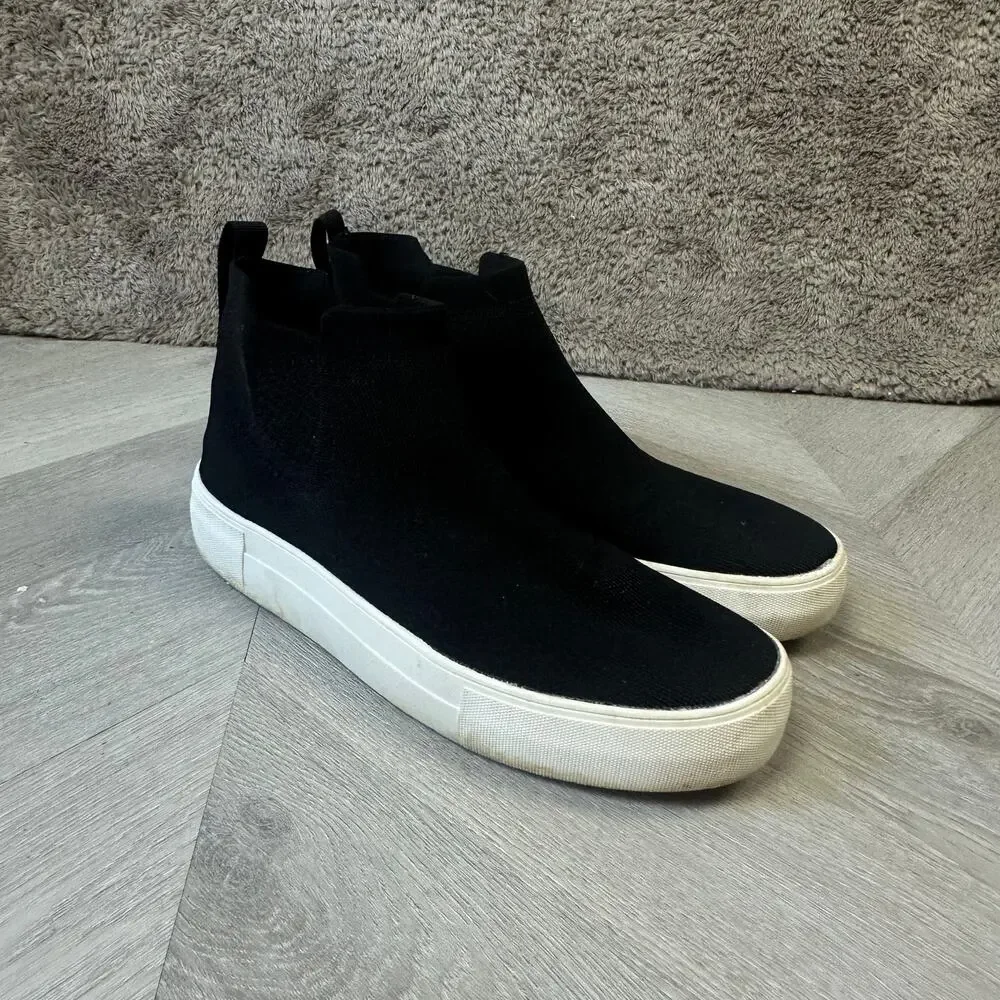 Cushionaire Shoes Ruby Black Pull On Knit Sock Sneaker High Top Women's 8 8M